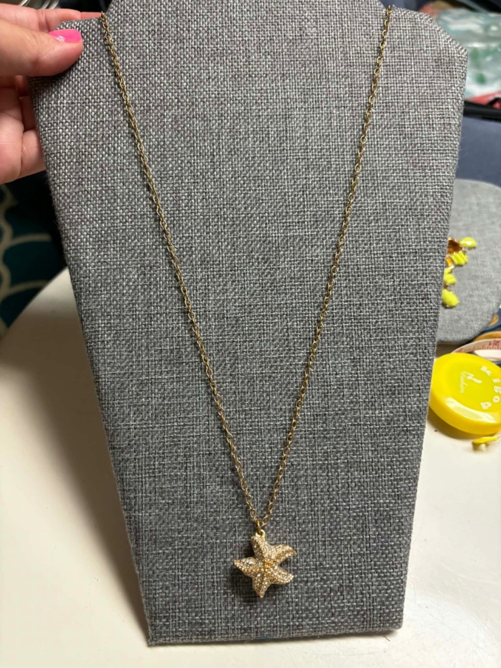 Rare Vintage J Crew Rhinestone Starfish Long Necklace J.Crew